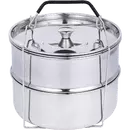 Ziva stapelbare RVS dubbele stomer mand met deksel