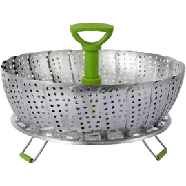 Ziva 9-inch stainless steel foldable egg steamer