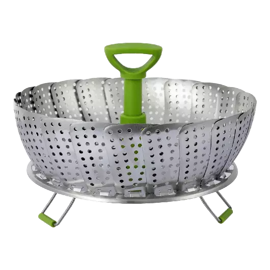 Ziva 9-inch stainless steel foldable egg steamer