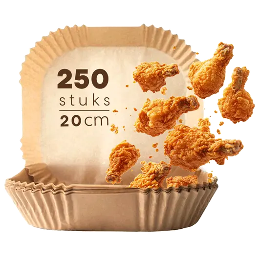 Ziva Airfryer Papiereinlagen Quadratisch 20cm (250 Stück)